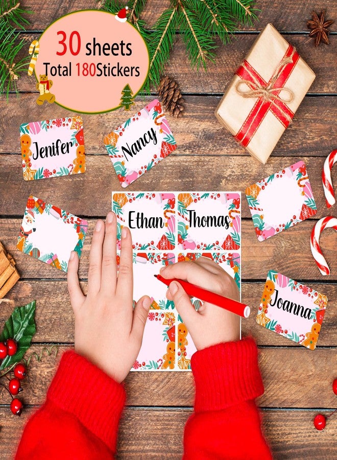 Lucleag 180 PCS Christmas Name Stickers Gift Tags Sticker, Christmas Gifts Tag Labels Name Label Sticker for Gifts Packaging Greeting Card Candy Bags Classroom Holiday Supplies Decoration - Image 3
